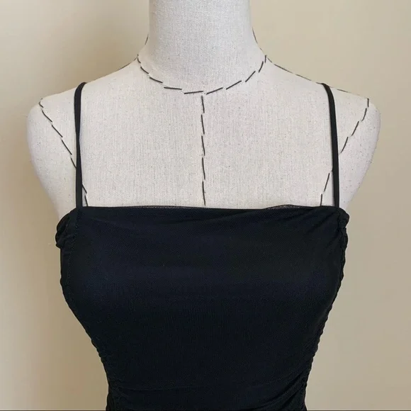 Closet clean out! UO Black Ruched Mesh Bodycon Mini Dress Urban sz S - Picture 5 of 12